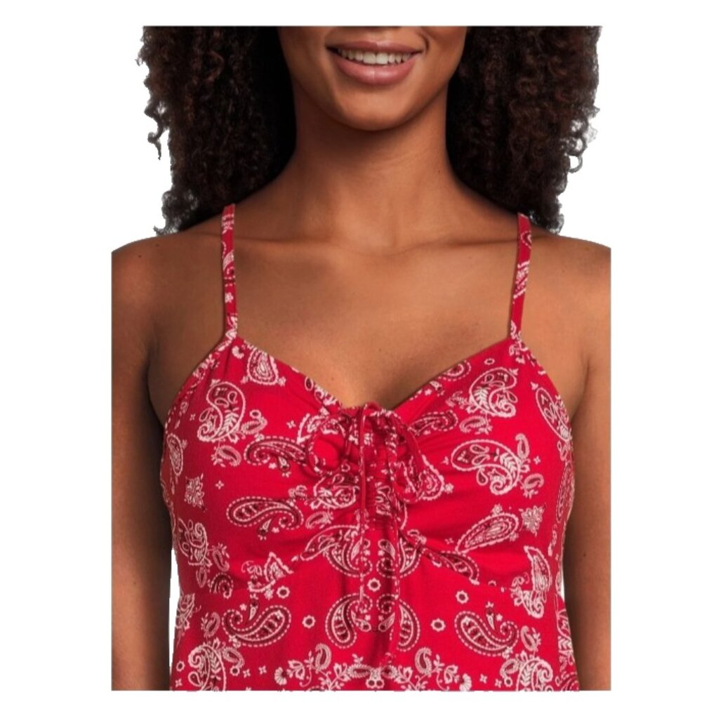 Women's Dress Red Bandana Hankie Hem Dress Junior Size 3X No Boundaries - Picture 2 of 9